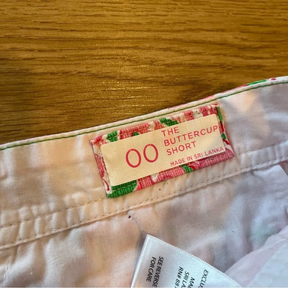 Lilly Pulitzer The Buttercup Short Pink Green Flamingo Scalloped Size 00 - Image 4