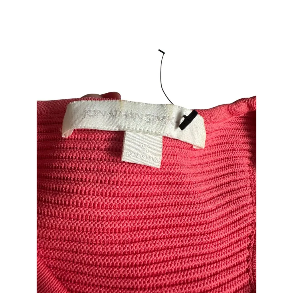 JONATHAN SIMKHAI Coral Ribbed Cutout Back Ribbed Tank Size Small Red - Image 4