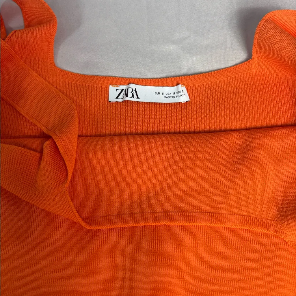 Zara Vibrant Orange Mini Dress - Image 5