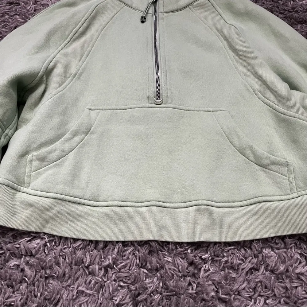 Lululemon oversized scuba half zip hoodie size medium/large creamy mint - Image 5