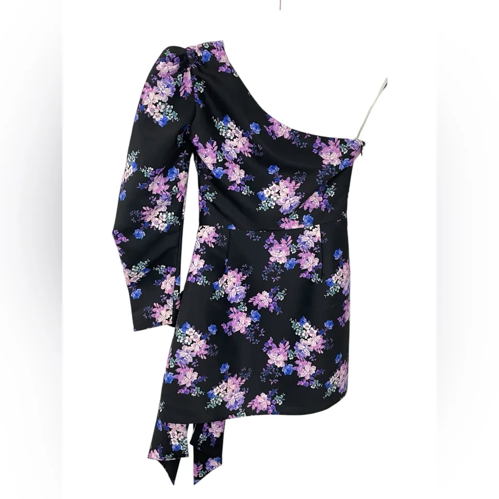 Lovers + Friends Sullie Mini Dress in Royal Floral‎ Size MEDIUM One Shoulder - Image 6