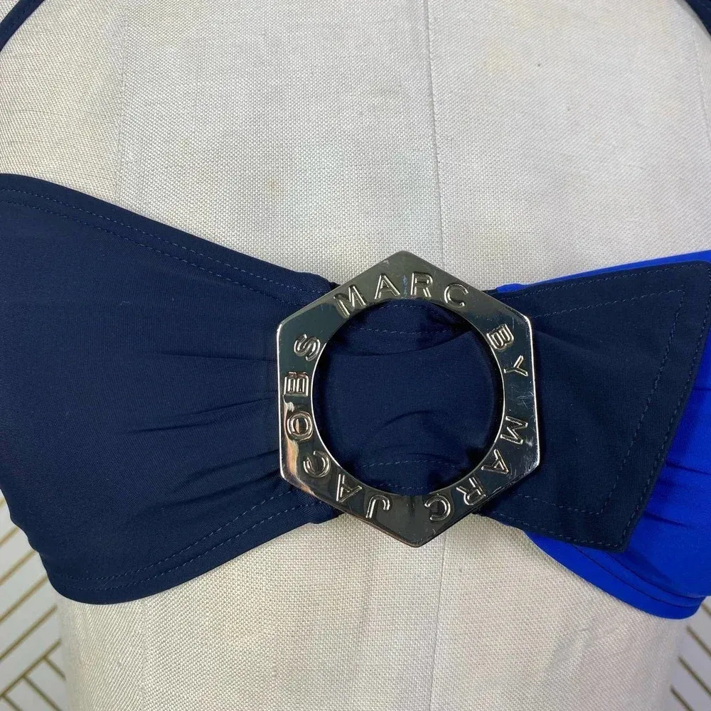 Marc by Marc Jacobs Broken Solids Bandeau Bikini Top Two Toned Blue Size US XS - Image 6