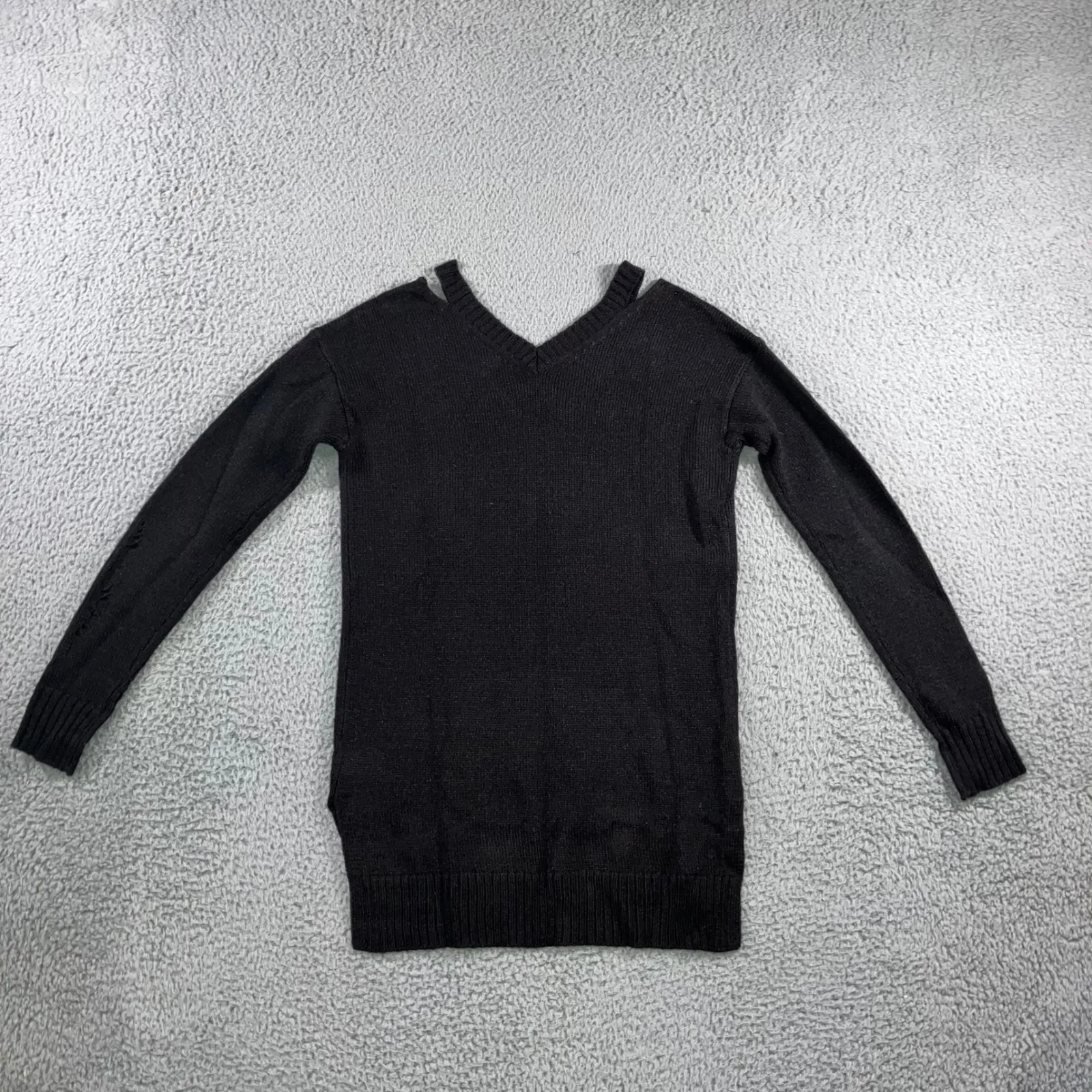 Vintage Sweater Women XS V Neck‎ Distressed Fairy Whimsigoth Witchy Peasant Y2K - Image 3