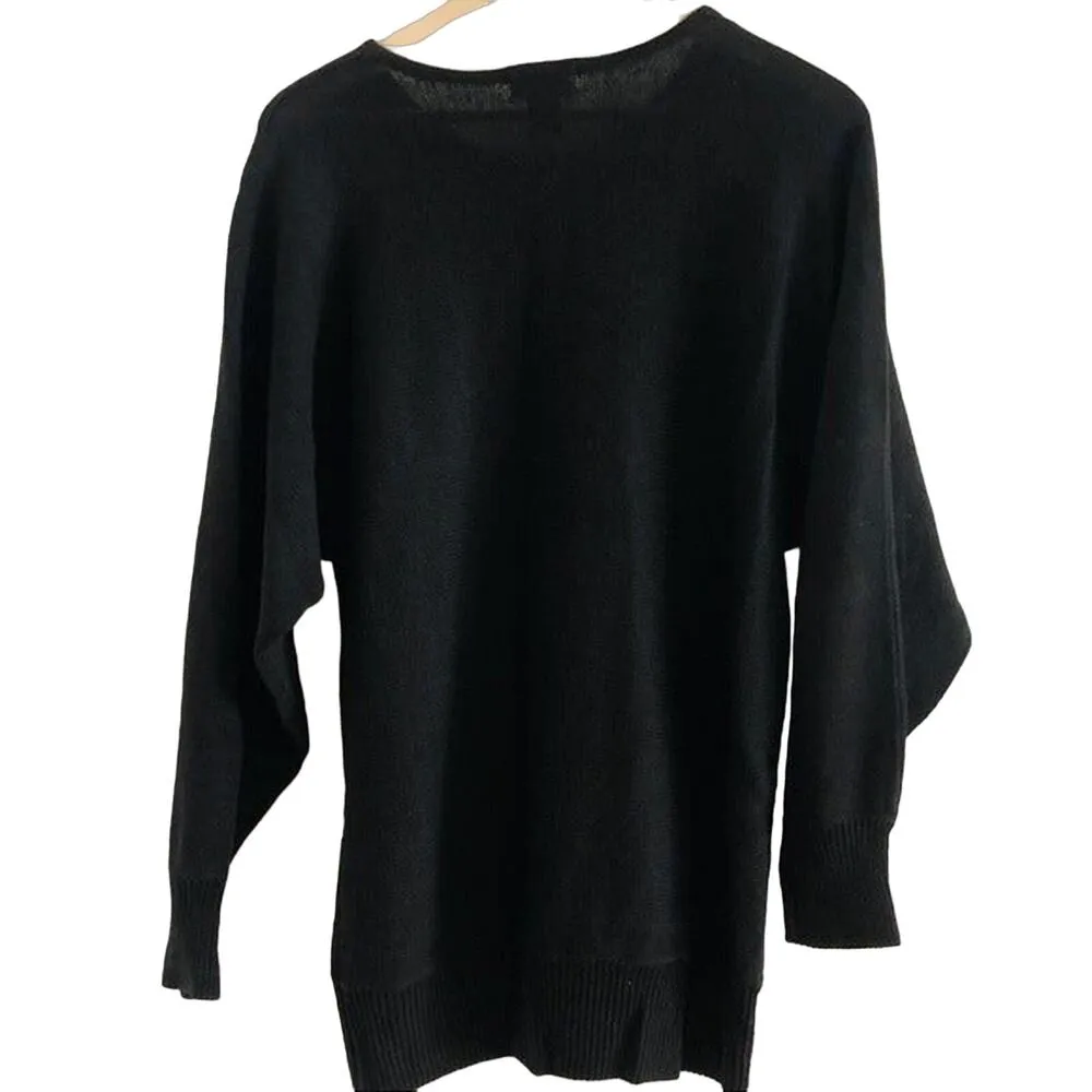 Vintage Bejeweled Sweater Grannycore Medium Black - Image 3