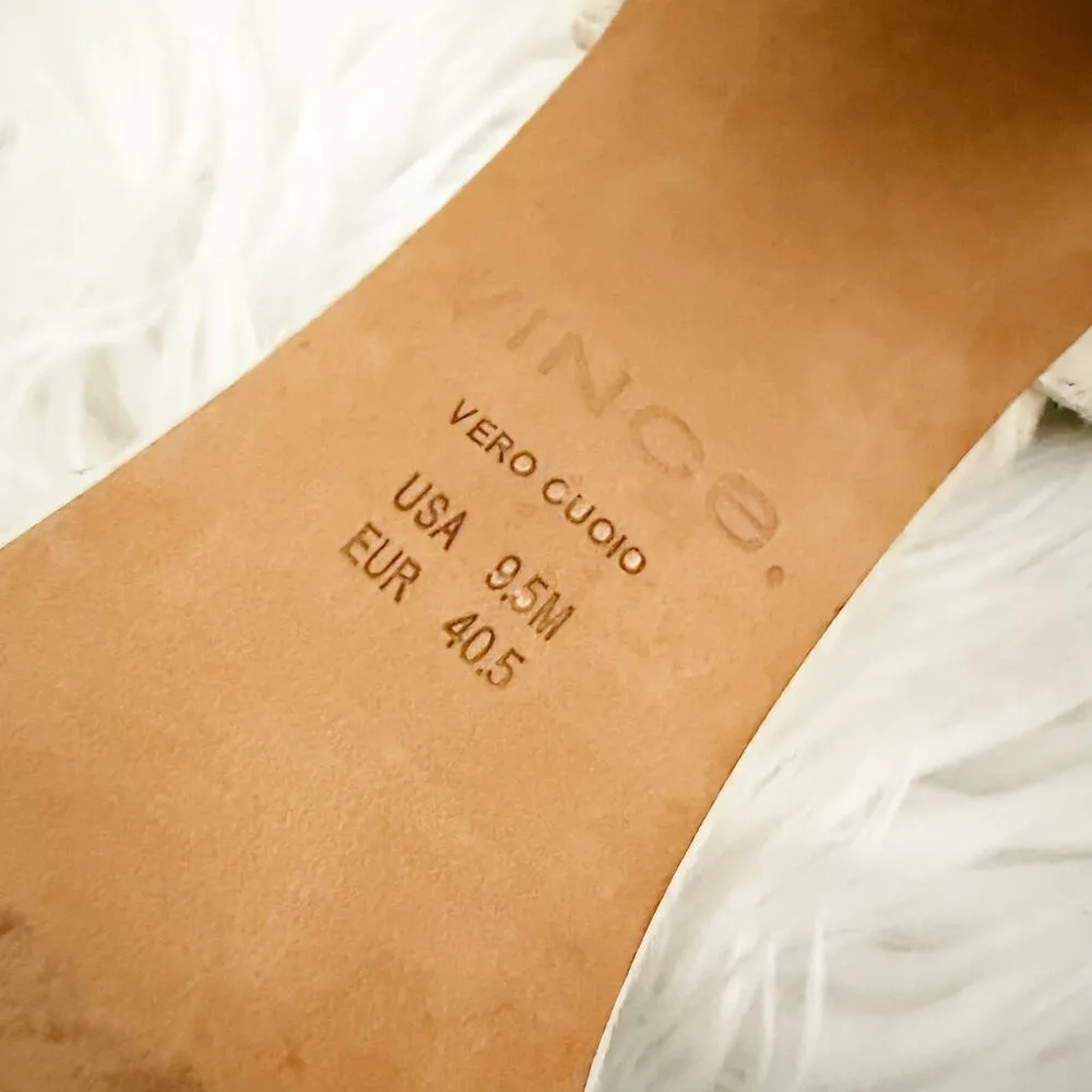 VINCE | Prim D'orsay Genuine Calf Hair Pointed Toe Pump  Cream Block Heels | 9.5 - Image 10