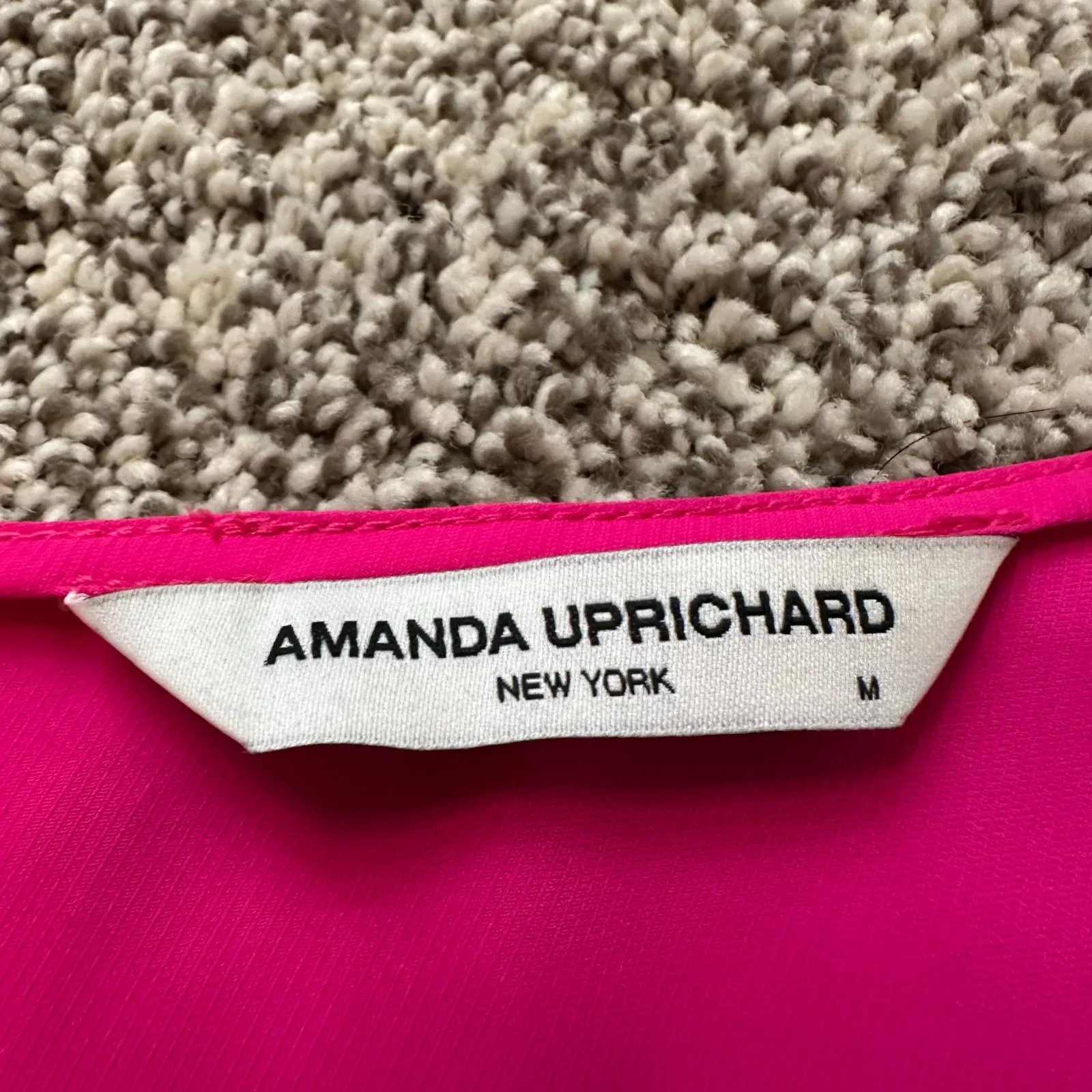 Amanda Uprichard hot pink flutter sleeve v-neck top size M - Image 6