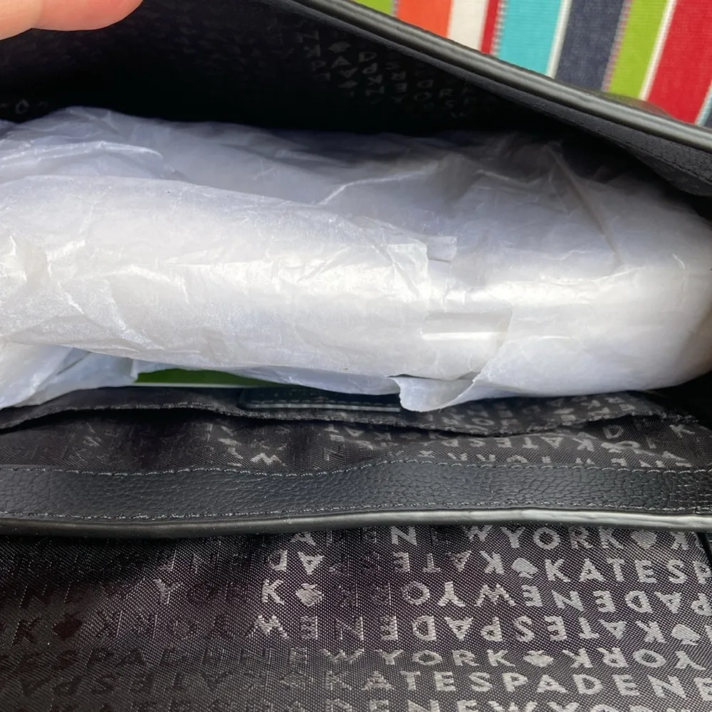 Kate Spade Shonna Carley Street Handbag Black Leather, Black Poppies - Image 12