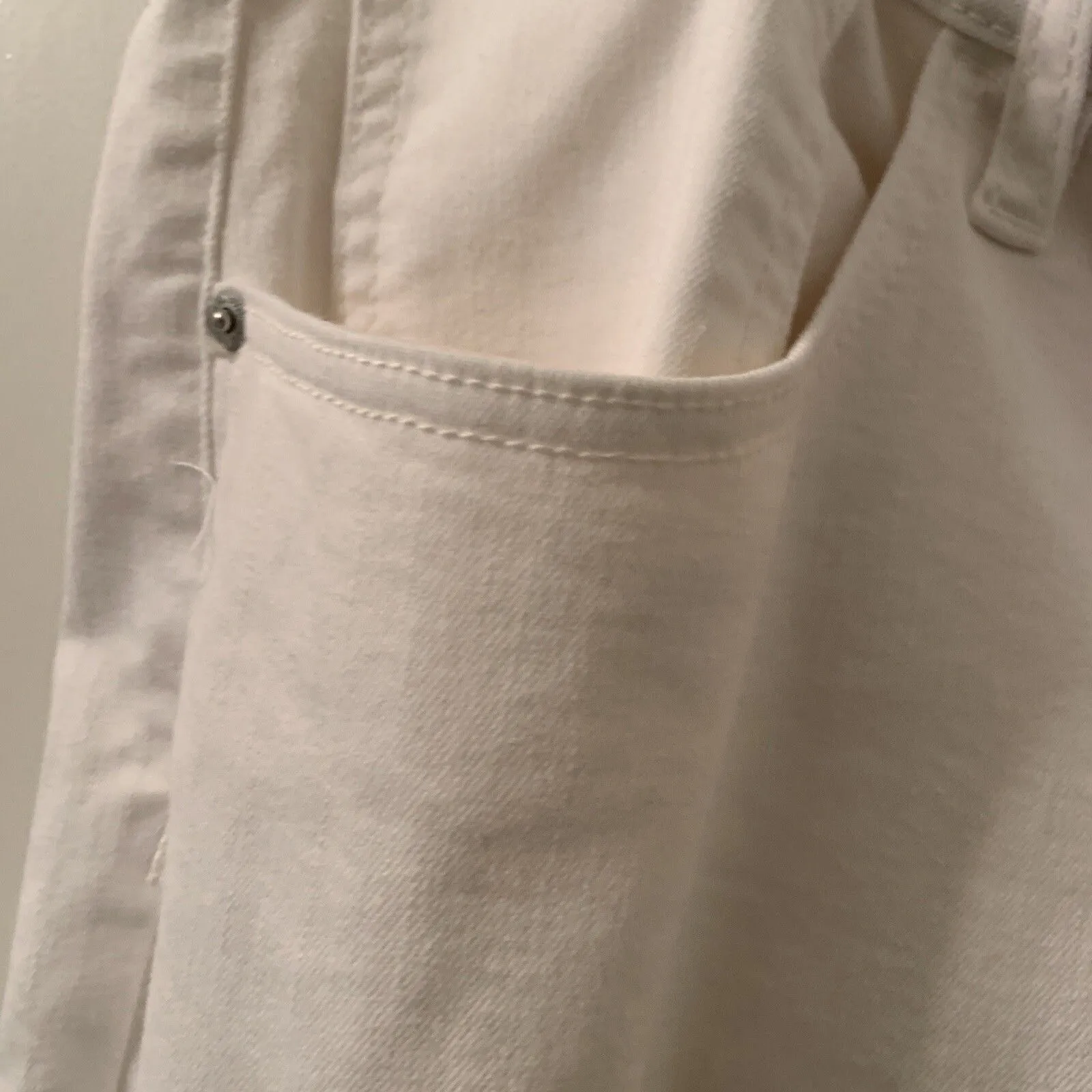 Ava & Viv Women's Jeans Pockets Skinny Fit Stretch Cut-Off Size 24 White - Image 3