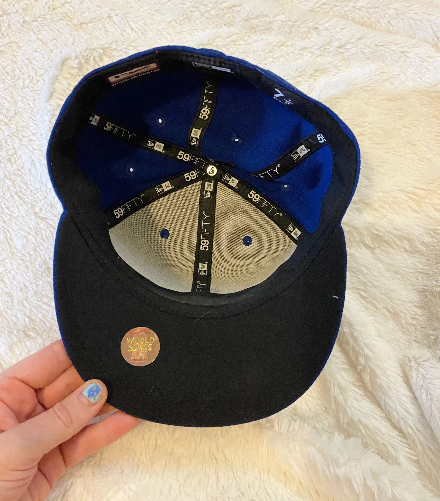 New era 2017 postseason Chicago Cubs blue flatbill hat - Image 5