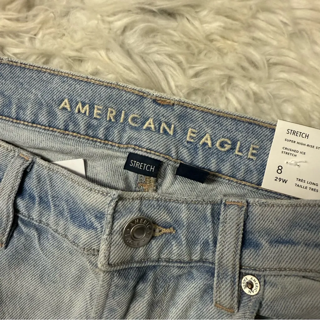 American Eagle Super High-Rise Straight Jeans Women’s 8 Extra Long NWT - Image 6