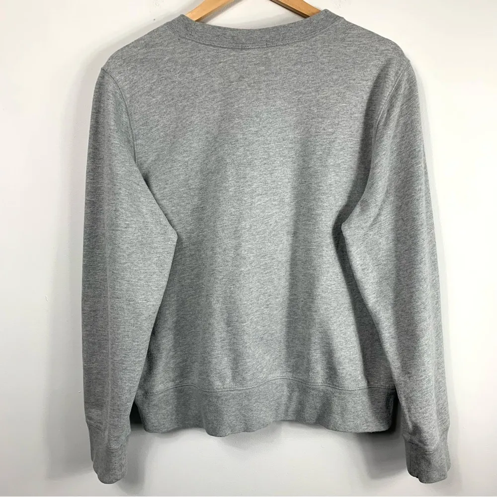 GAP Red & Black Plaid Logo Gray Crewneck Sweatshirt - Image 7