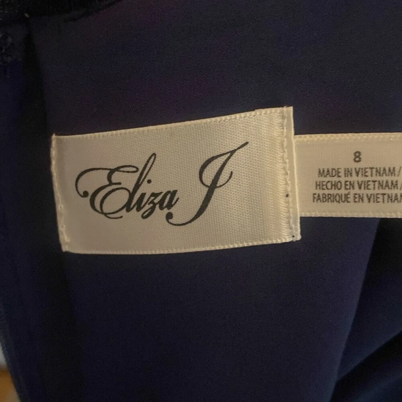 Eliza J Navy Blue Lace Quarter Sleeve A Frame Dress Size 8 - Image 7