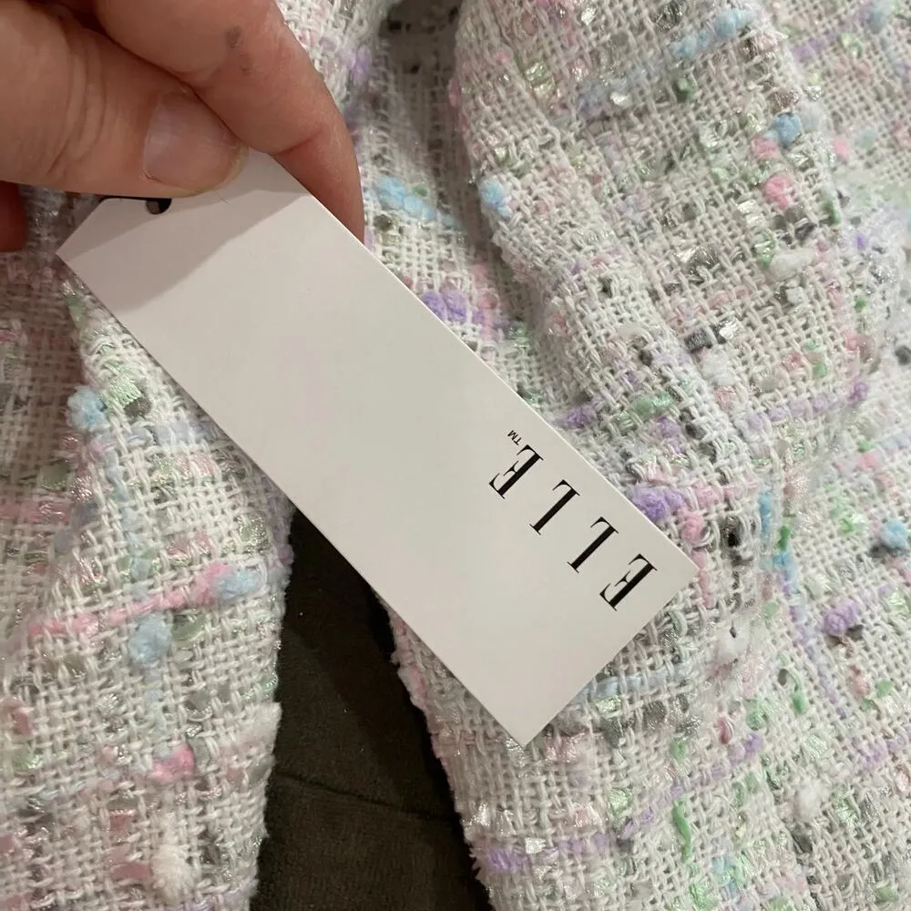 Elle Women's Tweed Pastel Coloring Skirt Suit Set Size XXL/10 - Image 11