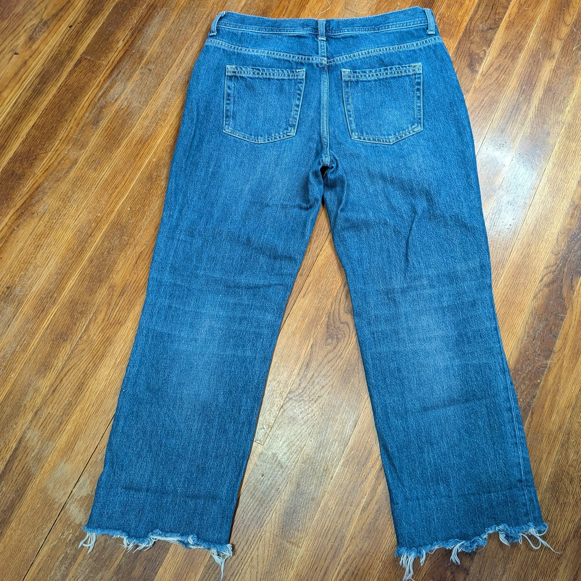 Free People We The Free Maggie Mid-Rise Straight Leg Jeans Sequoia Blue SZ 29 - Image 2