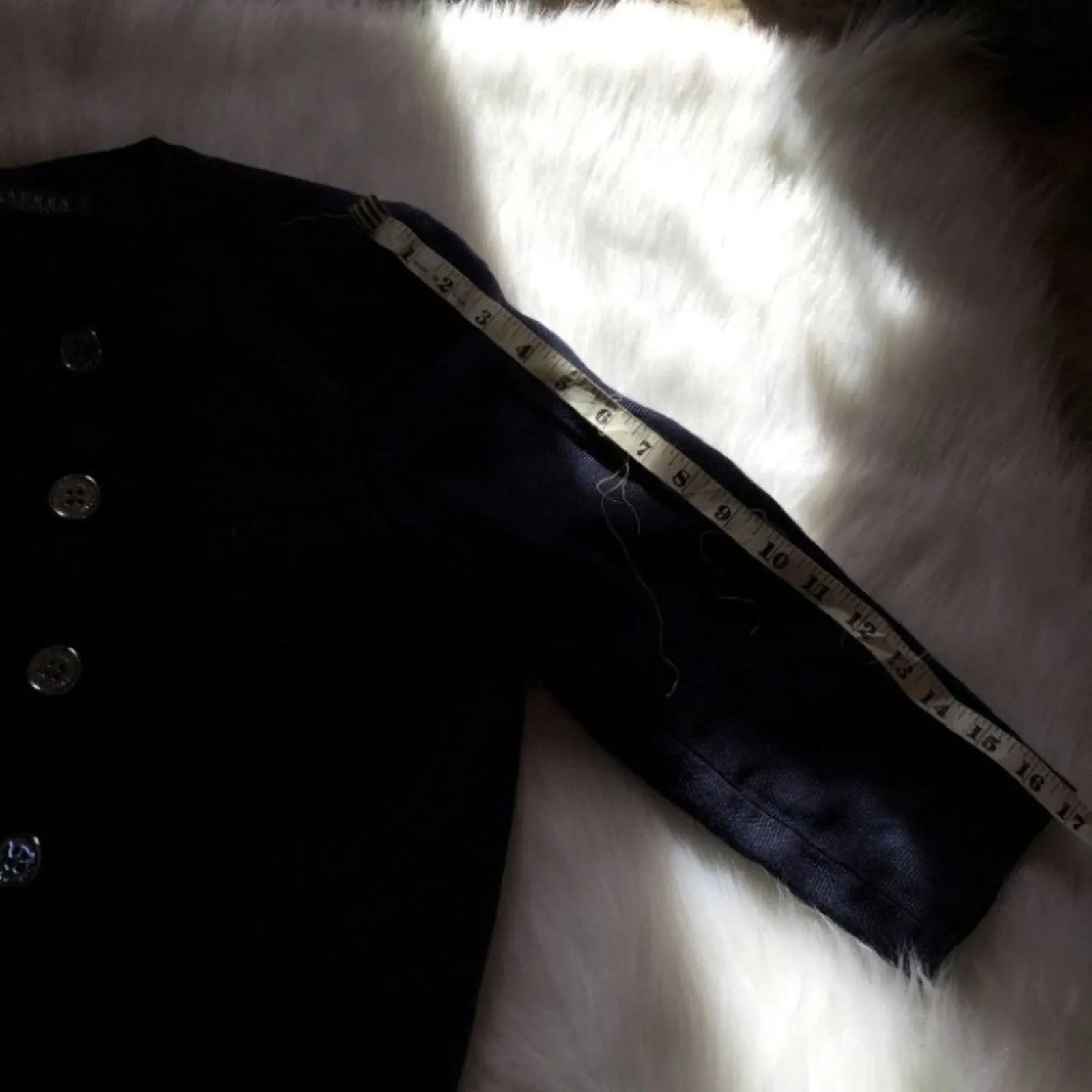 Lauren Ralph Lauren Sz 8 Petite Dark  Navy Blue Button Blazer 8p Career Work - Image 8