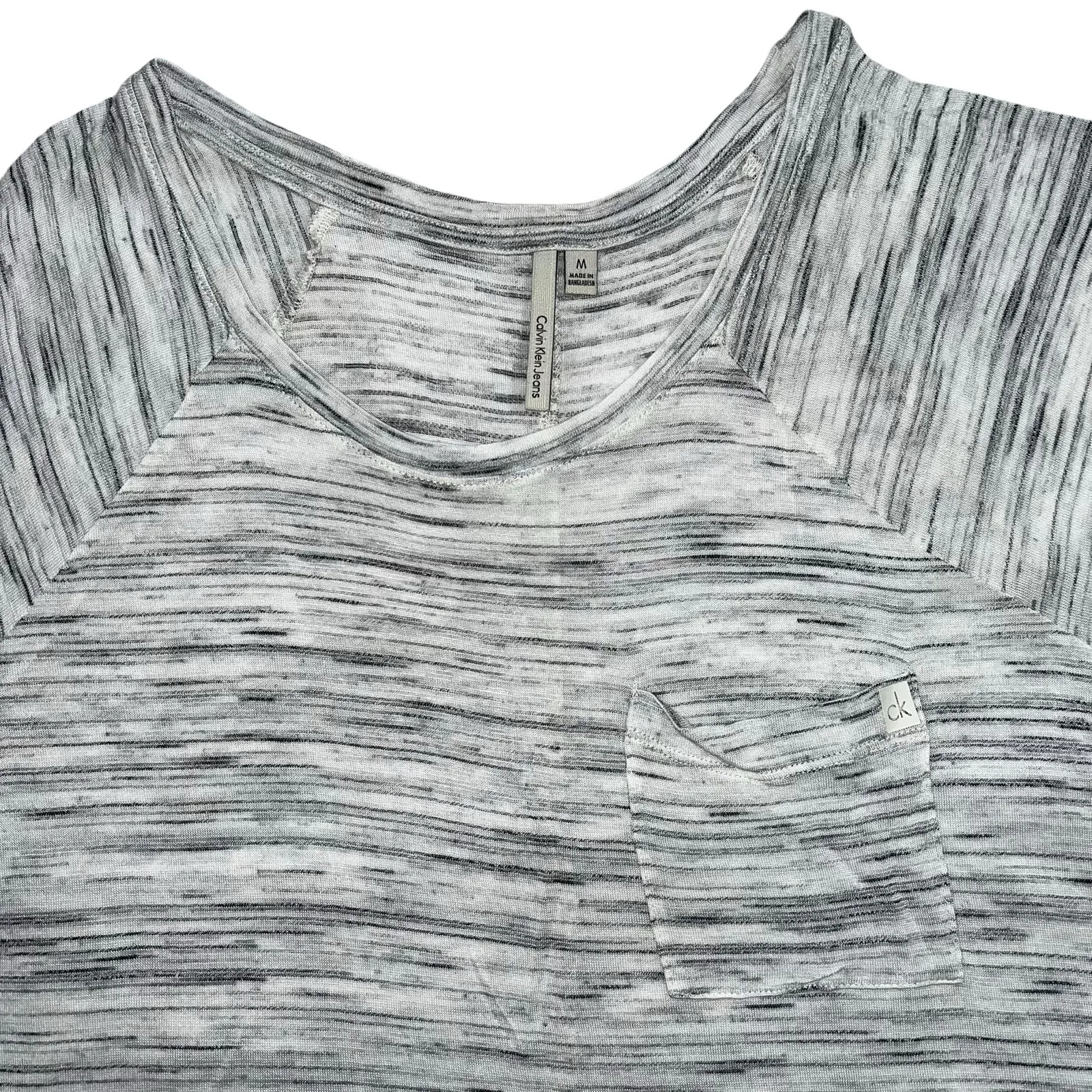 Calvin Klein Jeans Womens T Shirt Top Casual Short Sleeved Pullover Gray Medium - Image 6