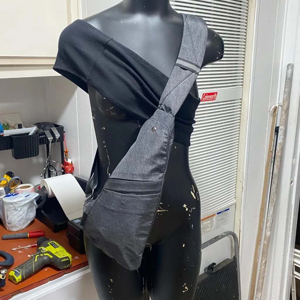 TOLOG Dark Grey Sling Bag Crossbody Backpack Gray - Image 7