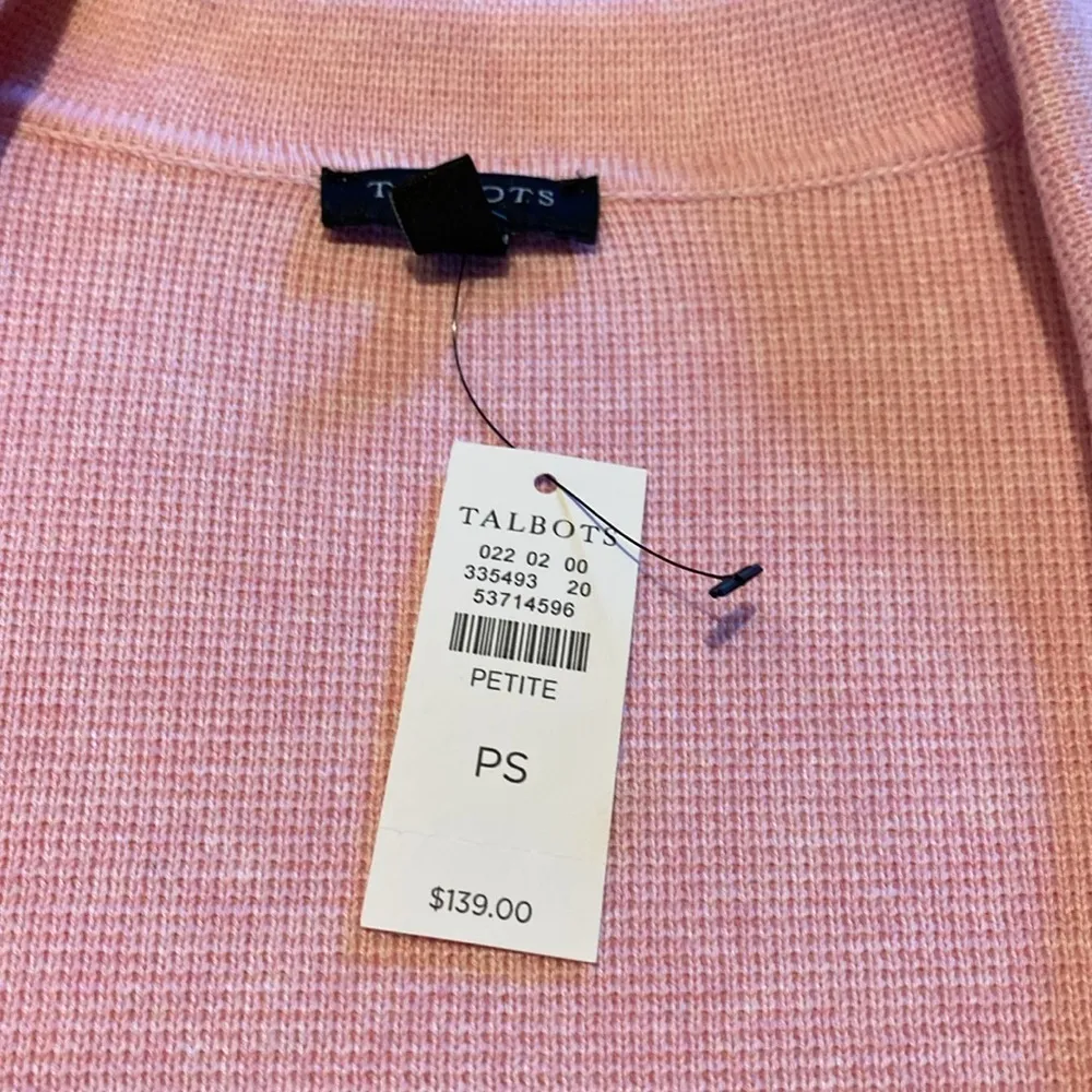 Talbots Knit Jacket Blazer Cotton Blend Single Button Blazer Shell Pink Size SP - Image 3