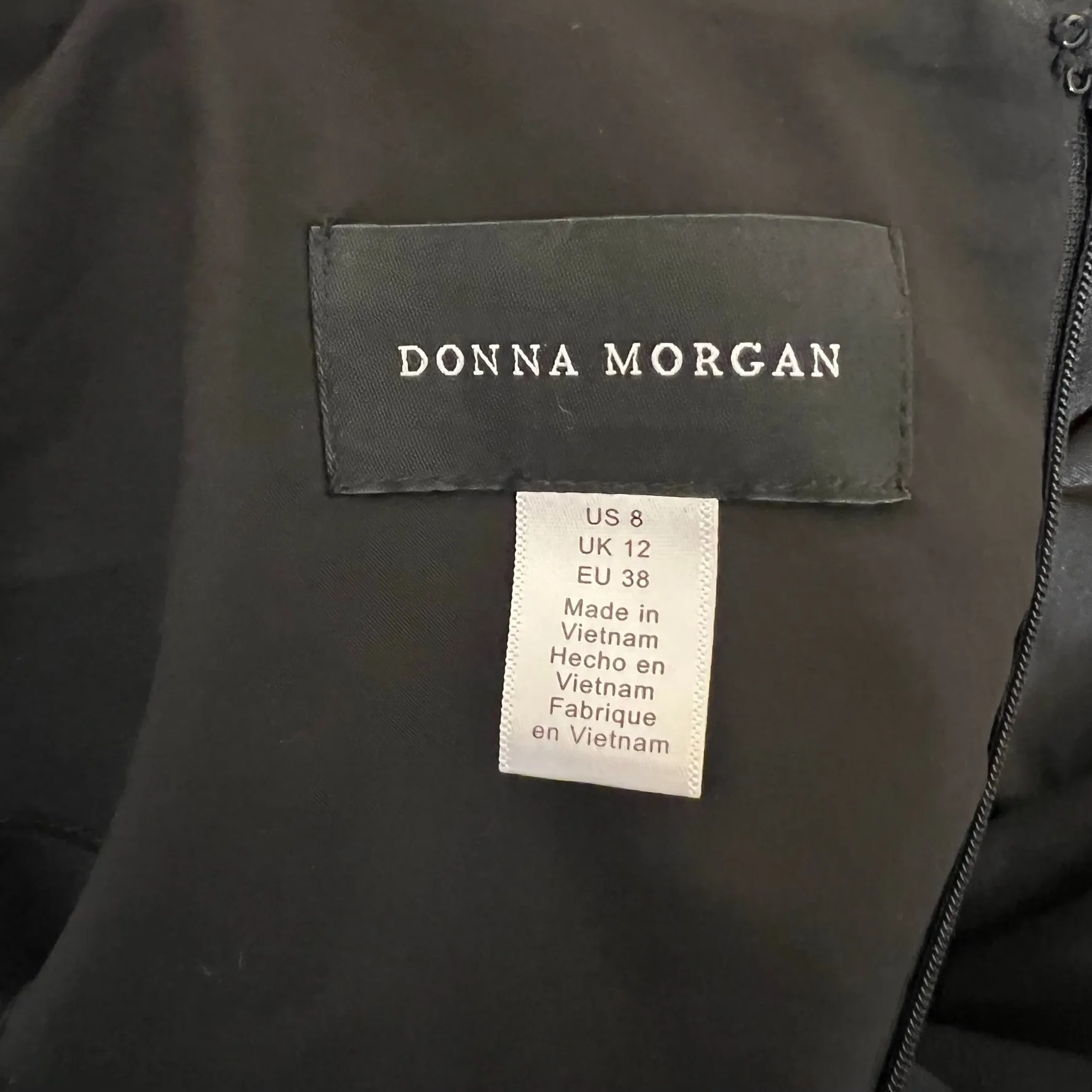 Donna Morgan Long Sleeve Black Dress Size 8 - Image 3