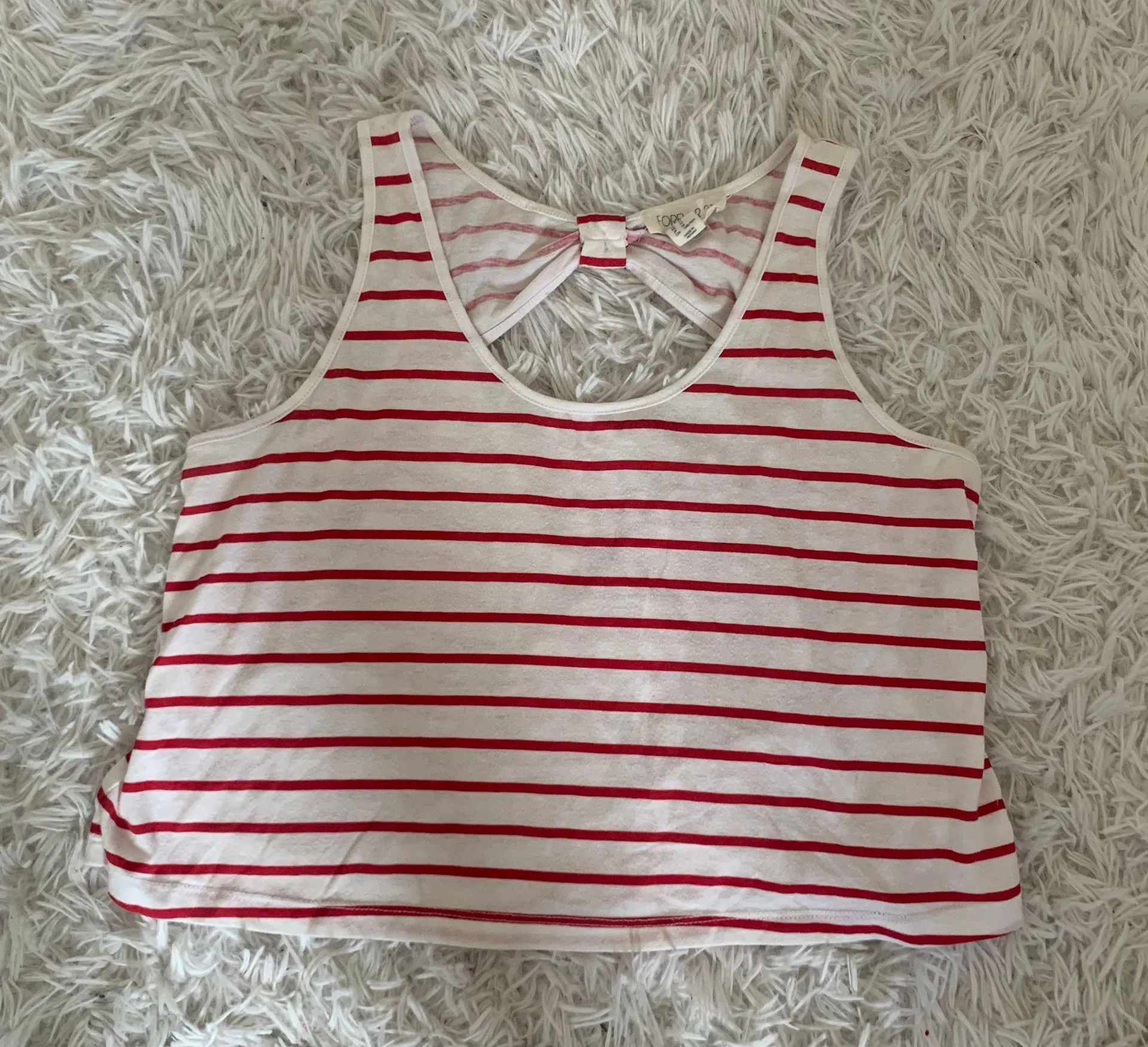 Red And White Striped Crop Top - Image 3