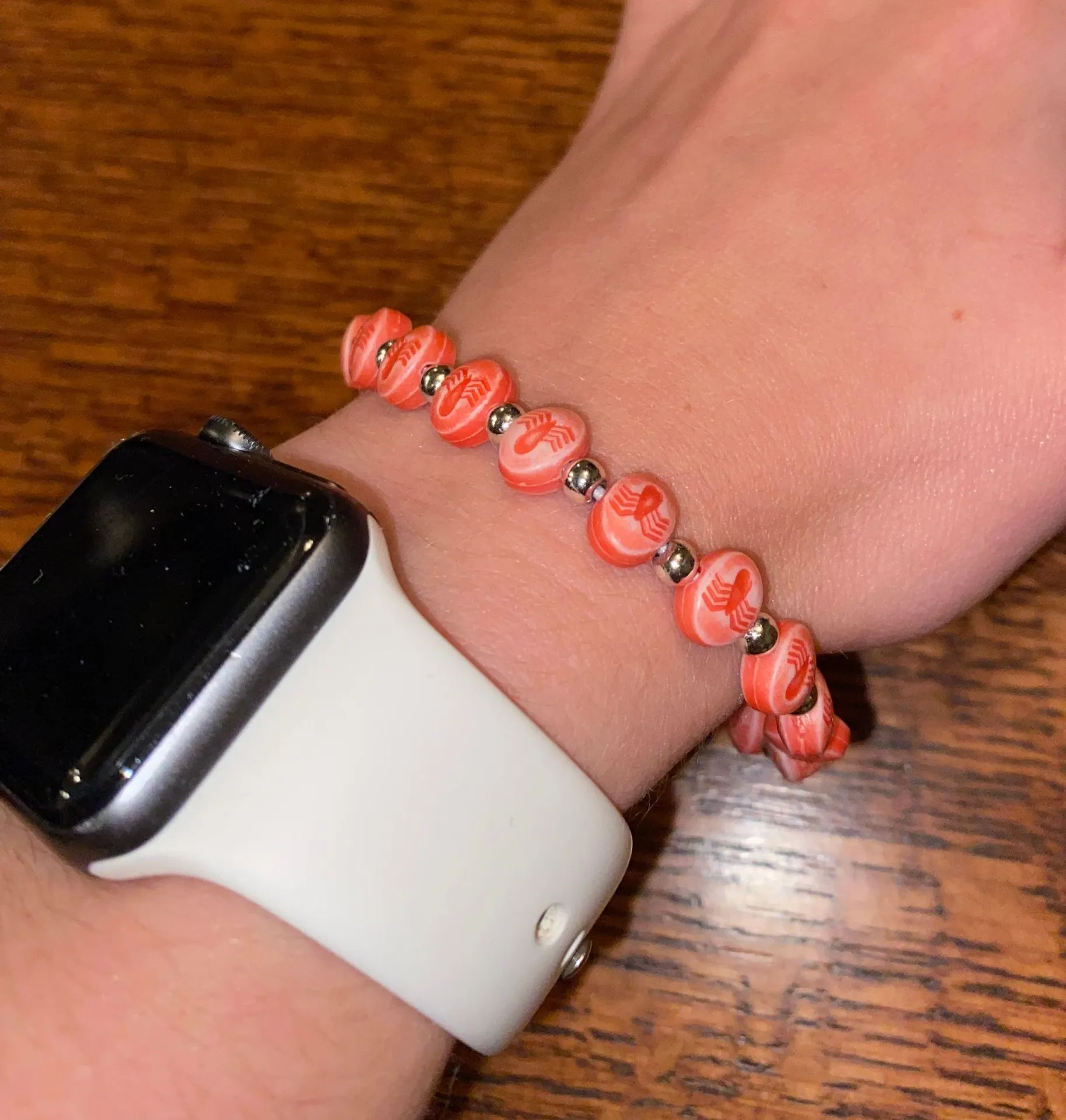 Beaded Bracelet Pink - Image 2