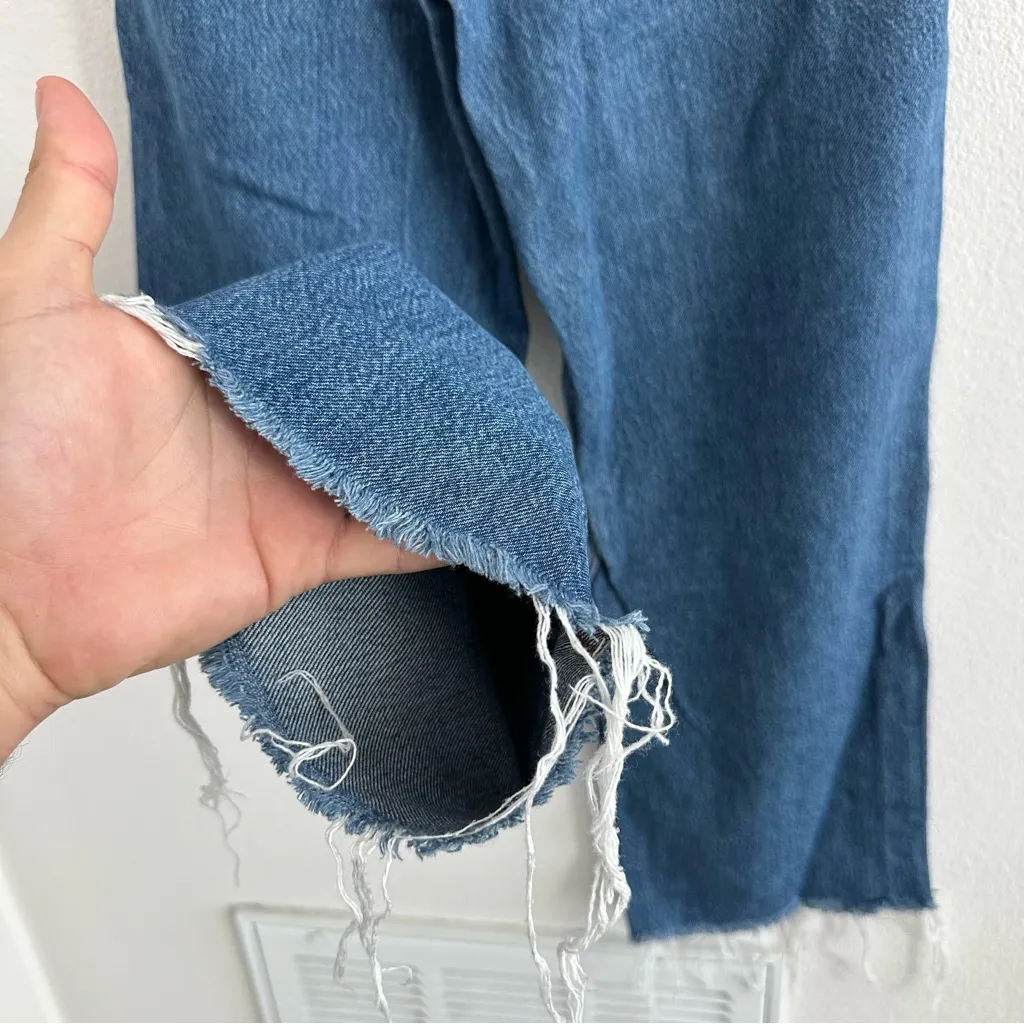 Zara Wide Leg Blue Denim Jeans Size: 2 - Image 8