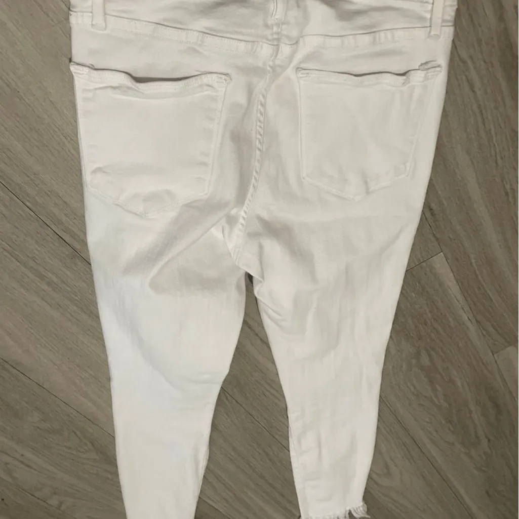 Frame Denim White Straight Leg Jeans - Image 3