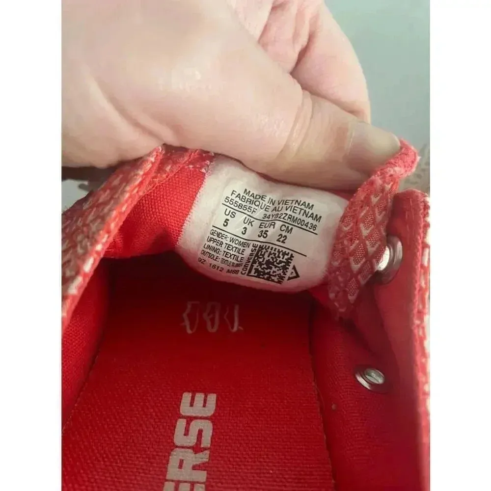 Unisex Converse Sneakers Size 5‎ Women’s Ox Ultra Red White Black - Image 8