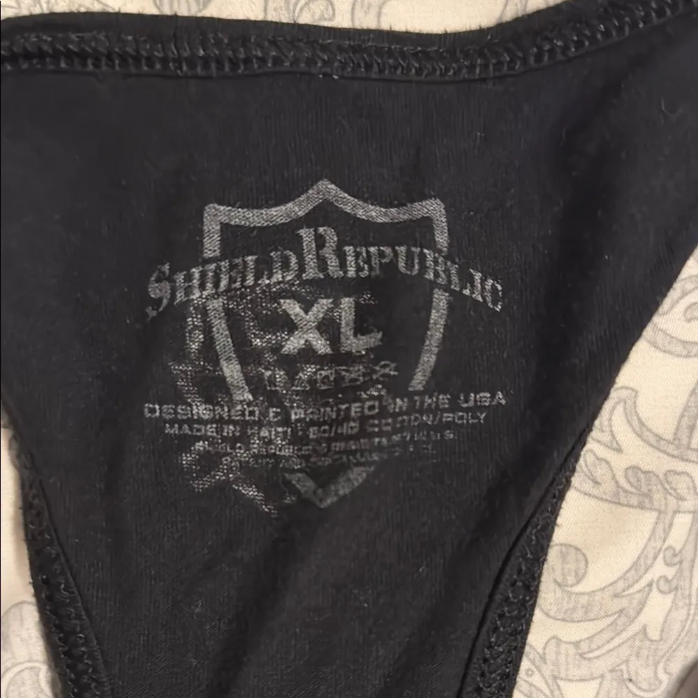 Shield Republic Racerback Tank American Flag Guns Black Size XL - Image 4