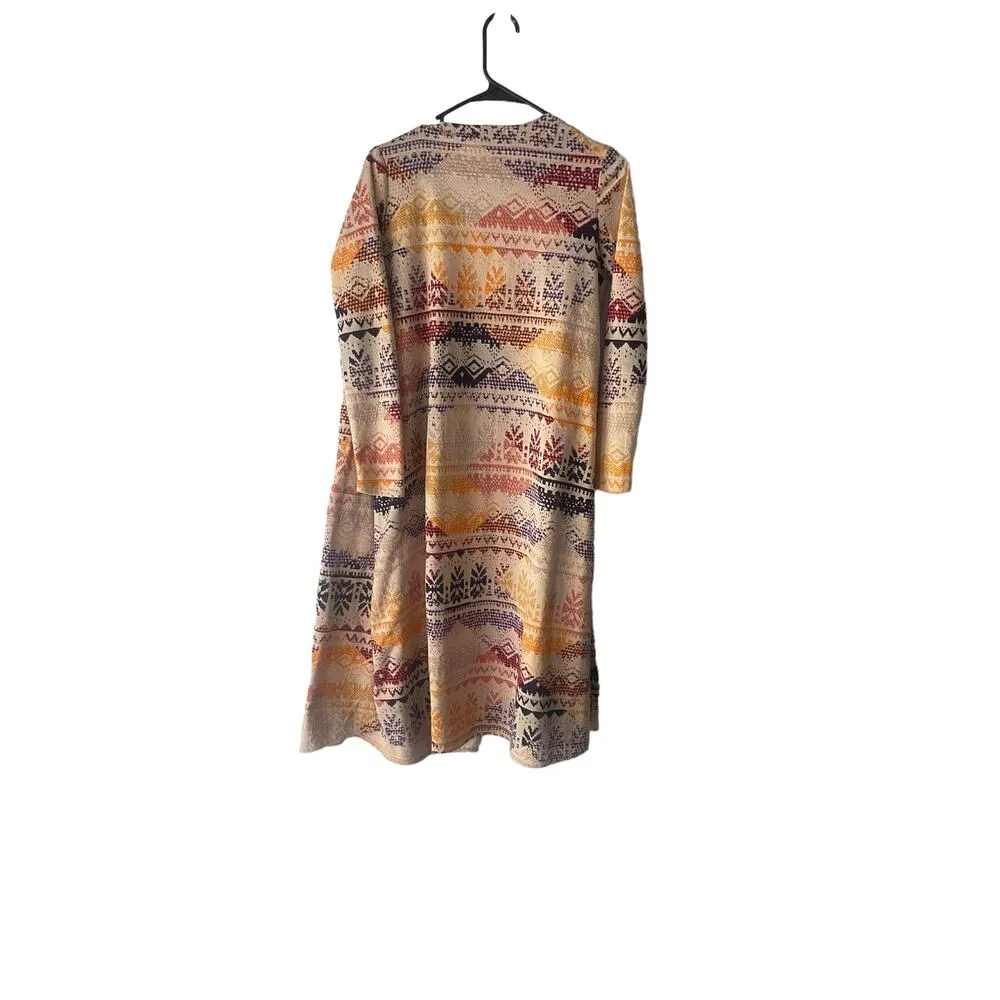 LulaRoe Women's Size Small Aztec Multicolored Duster Open Front Cardigan Sweater - Image 4