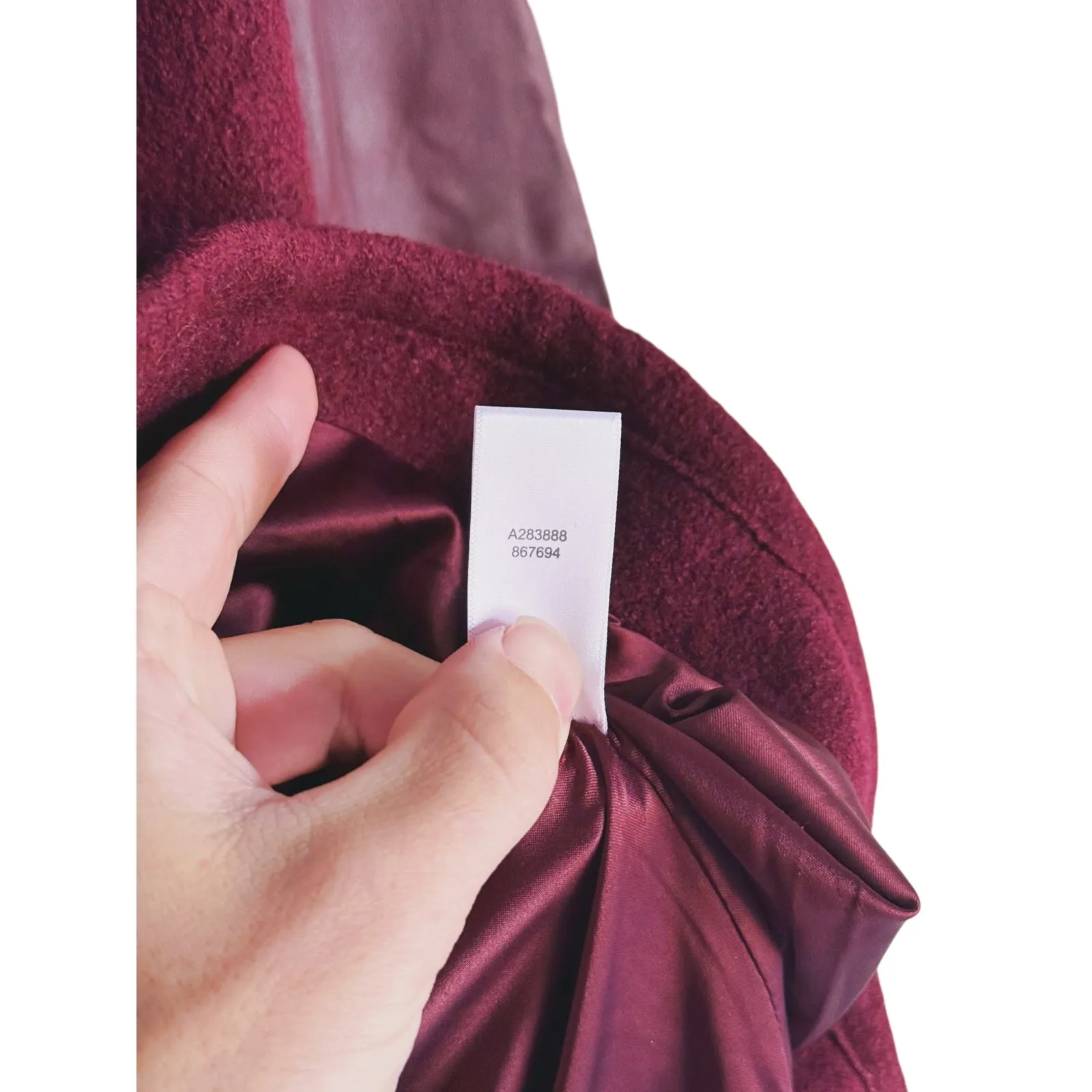 Halston Quiet Luxury Leather Wool Knit Jacket Peacoat Size 6 Red Maroon Street - Image 8