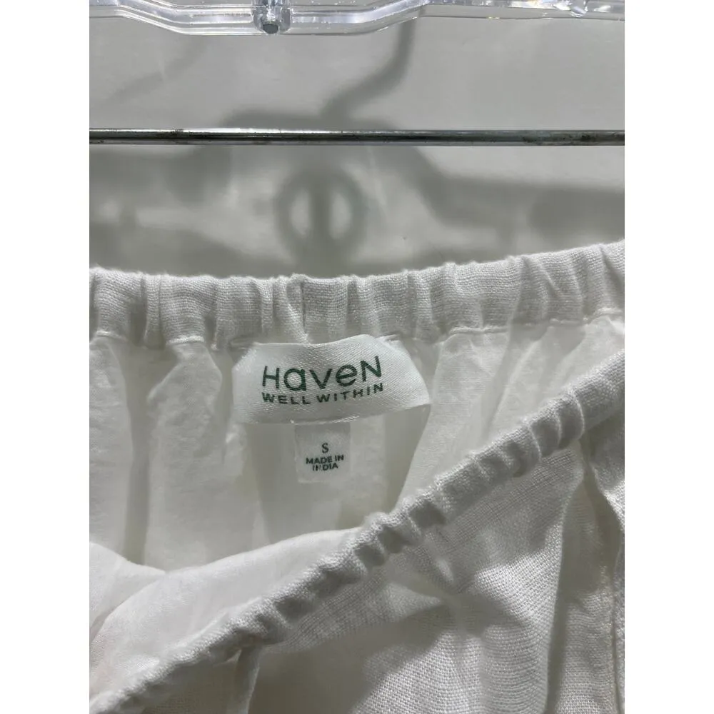 Haven Well Within Linen Cargo White Skirt Sz S Size M - Image 4