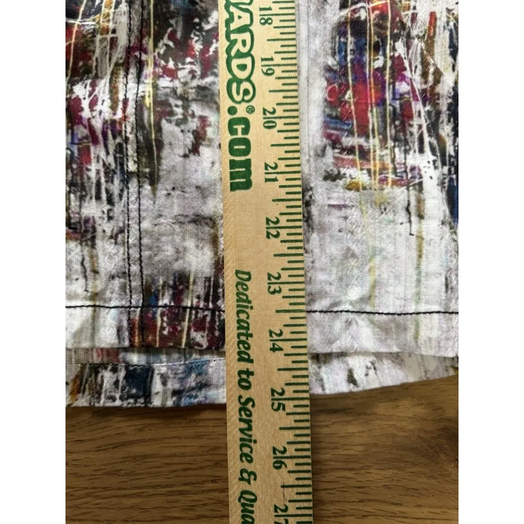 Parsley & Sage Women‎ Size Small Button Down Long Sleeve Shirt Cotton Artsy City - Image 4