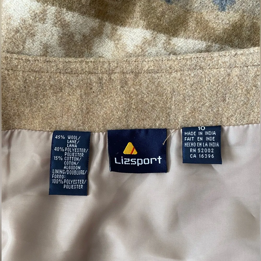 Vintage Liz Sport Fringe Wool Southwest Blanket Maxi Wrap Skirt Rustic, Size 10 - Image 7