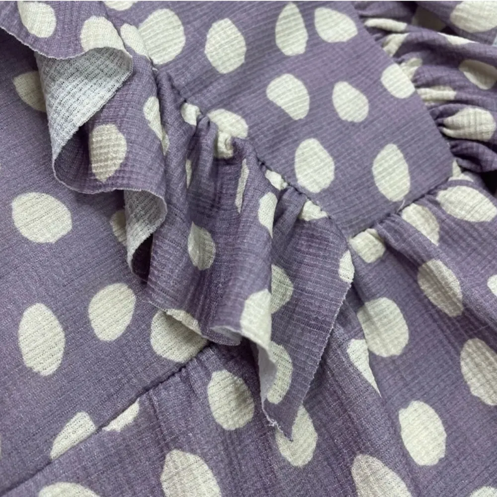 Zara Ruffle Front Polka Dot Dress - Image 9