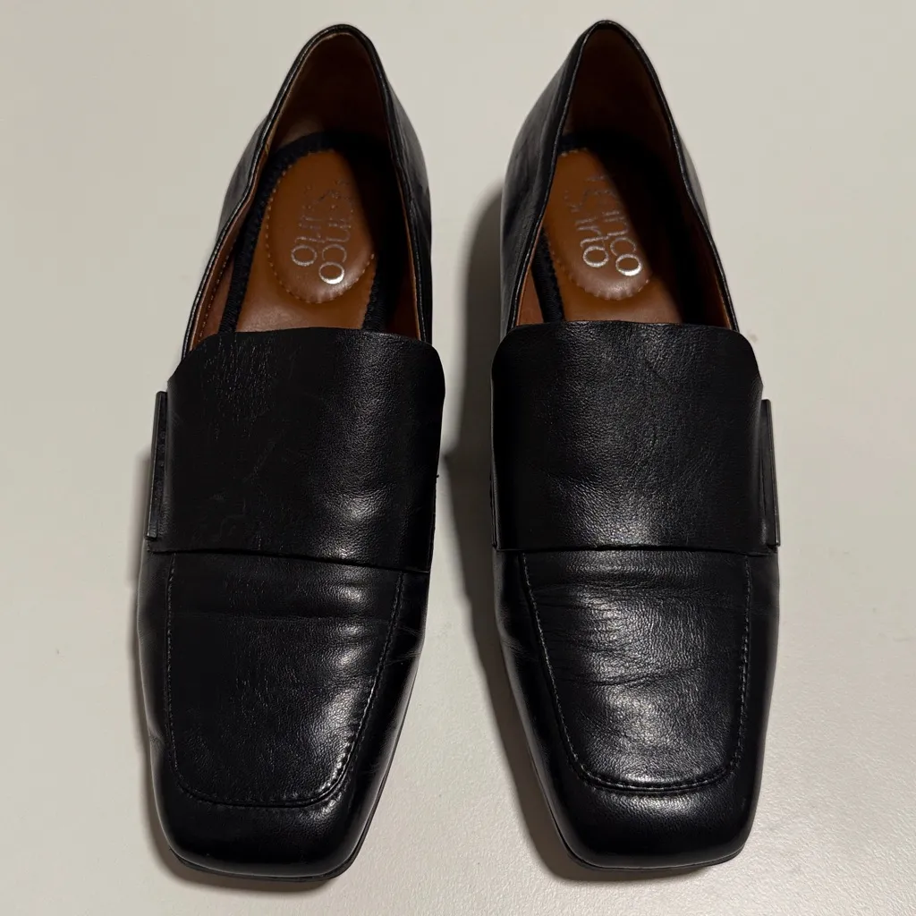 Franco Sarto black leather loafers Sz 6.5 - Image 2