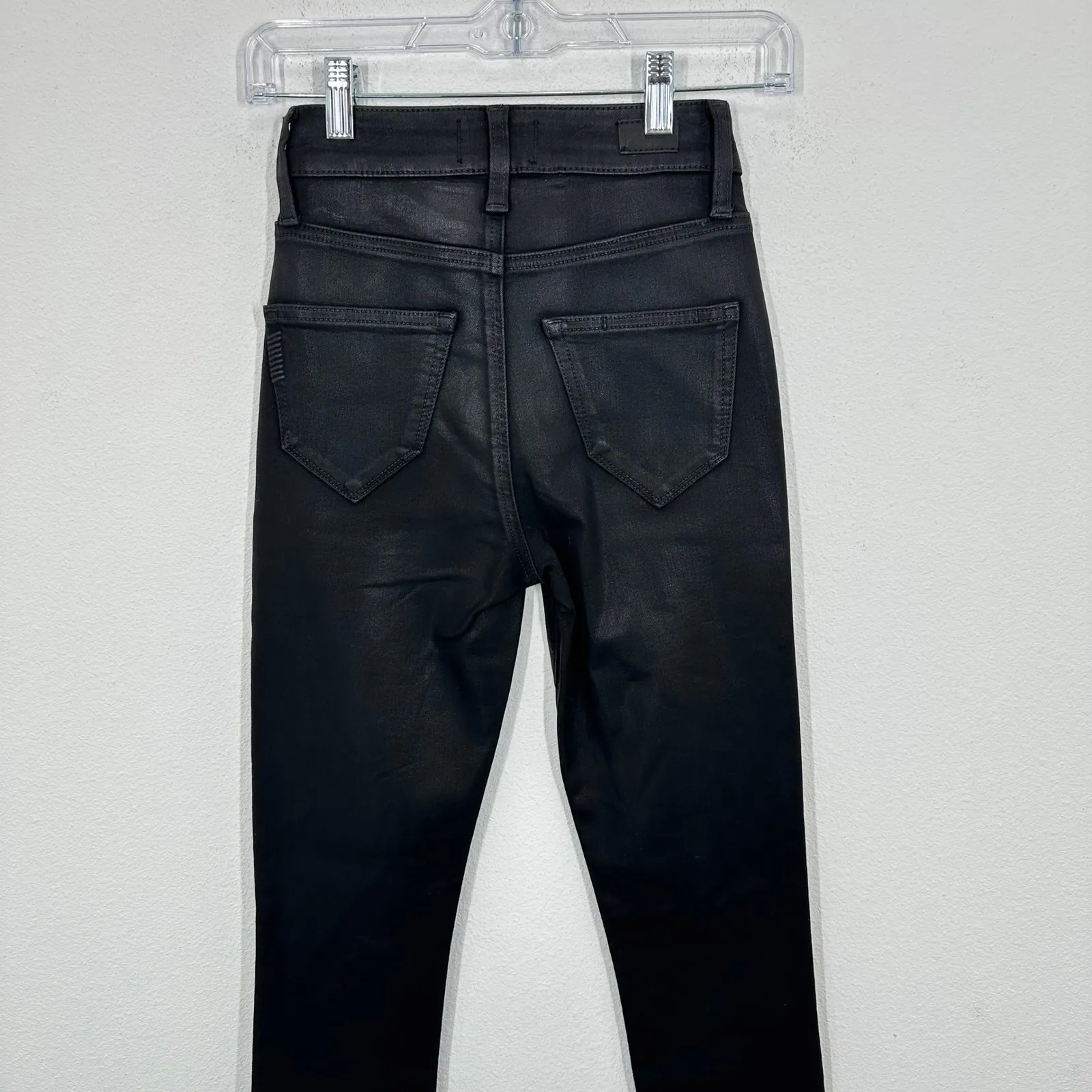 PAIGE Women's Size 23 Cheeky High Rise Skinny in Black Fog Luke Coating NWOT - Image 8