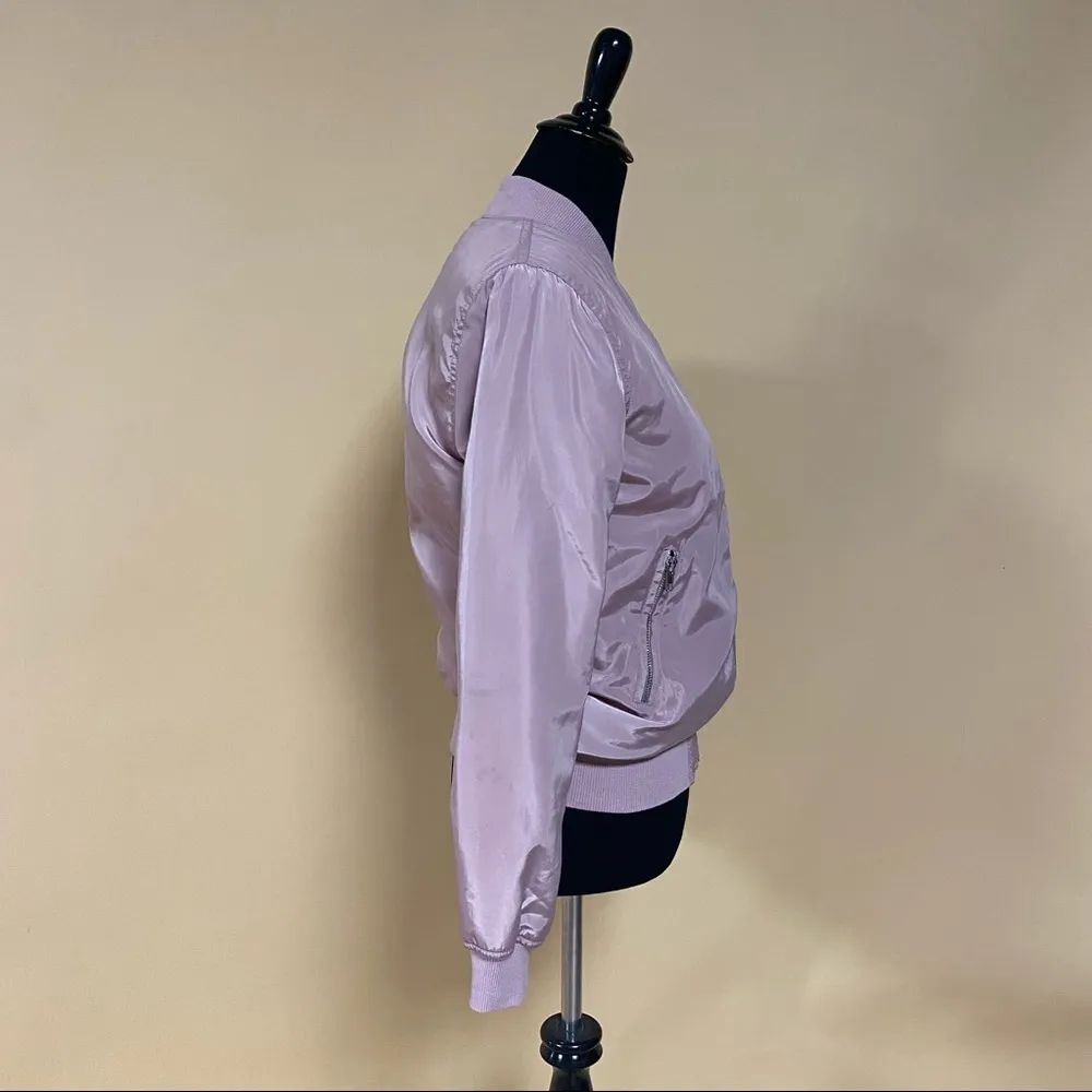 🛍️ Missguided Dusty Pink Padded Bomber Jacket Size US 2 - Image 7