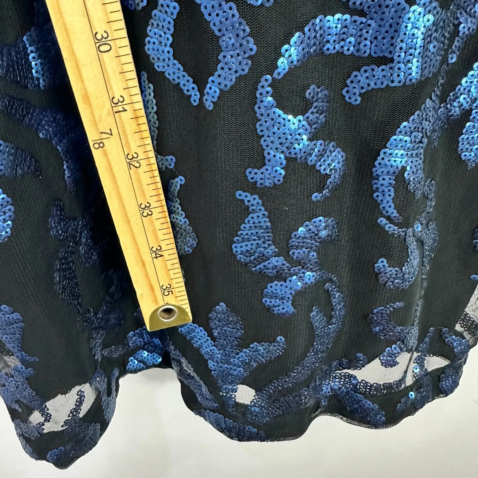 The Limited Sheath Dress 6 Black Blue‎ Sequin Mesh Overlay Cocktail Party Glam - Image 4