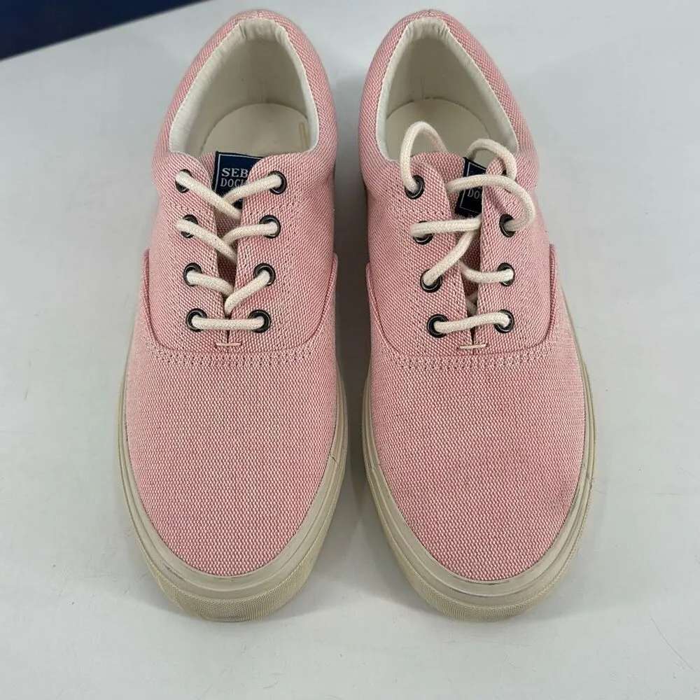 Sebago John Panama Women's Low Cut Lace Up Canvas Sneakers Pink White‎ Size 7 - Image 2