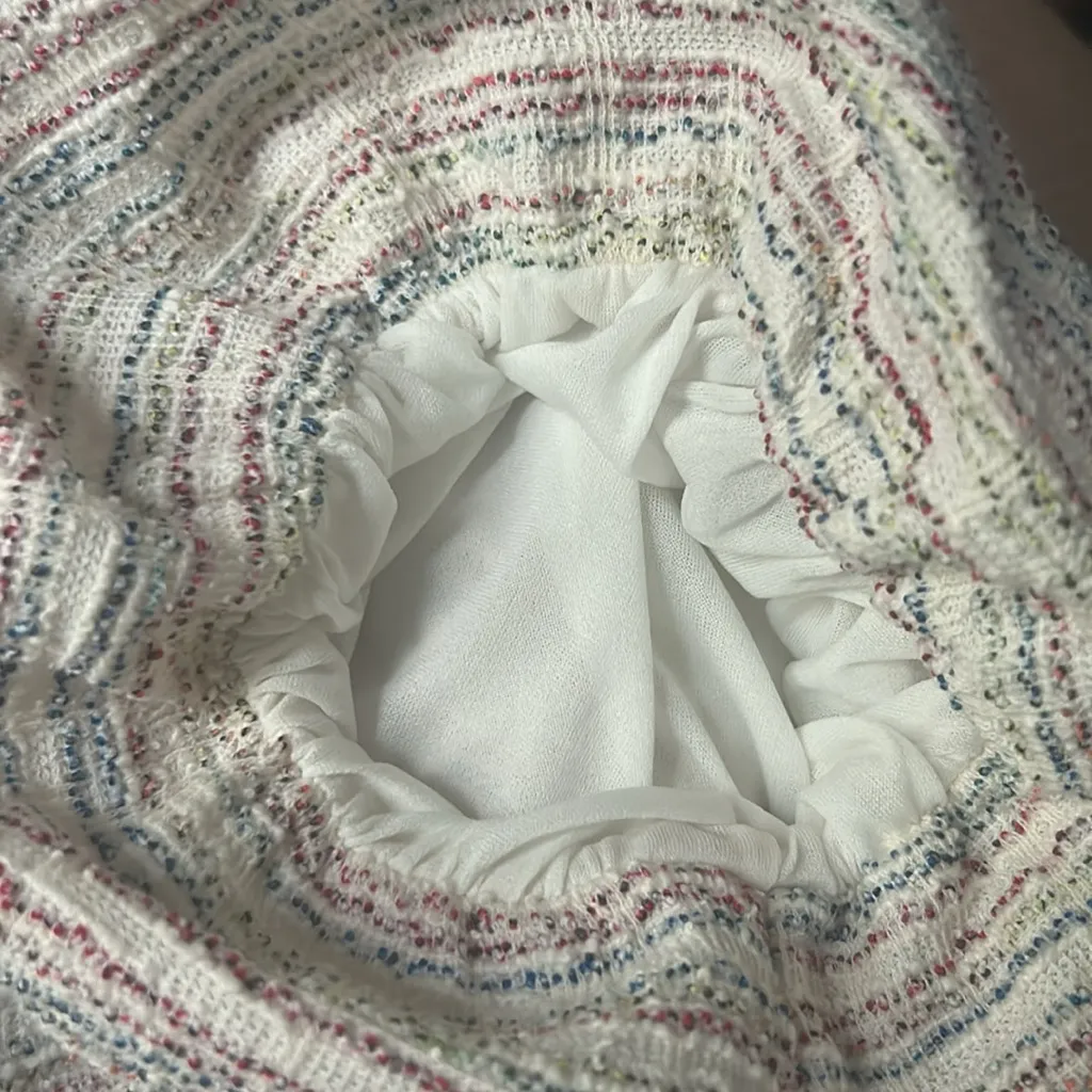 Loft Dress Women's Size M Ann Taylor Rainbow Tweed Balloon Half Sleeve Striped - Image 10