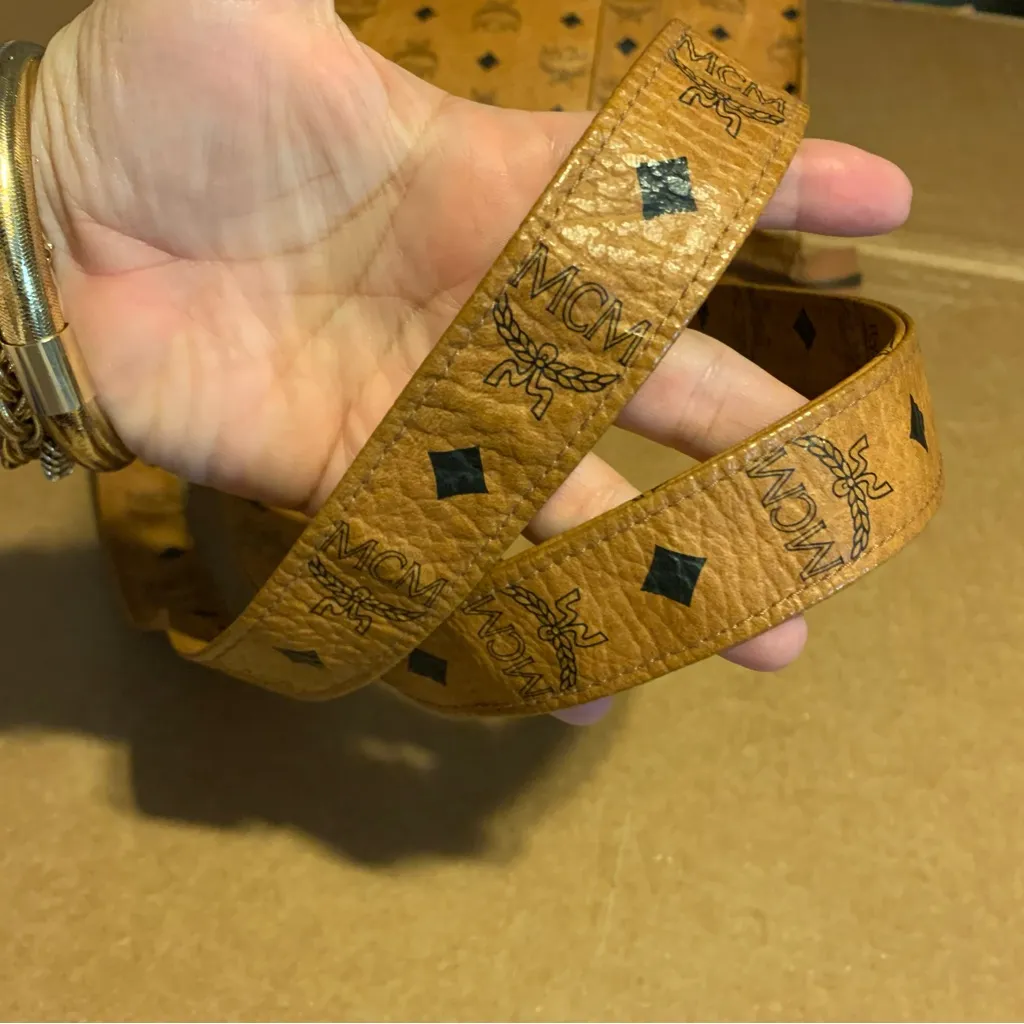 VINTAGE MCM HERITAGE TOTE BAG IN COGNAC VISETOS CANVAS R8909 - Image 11