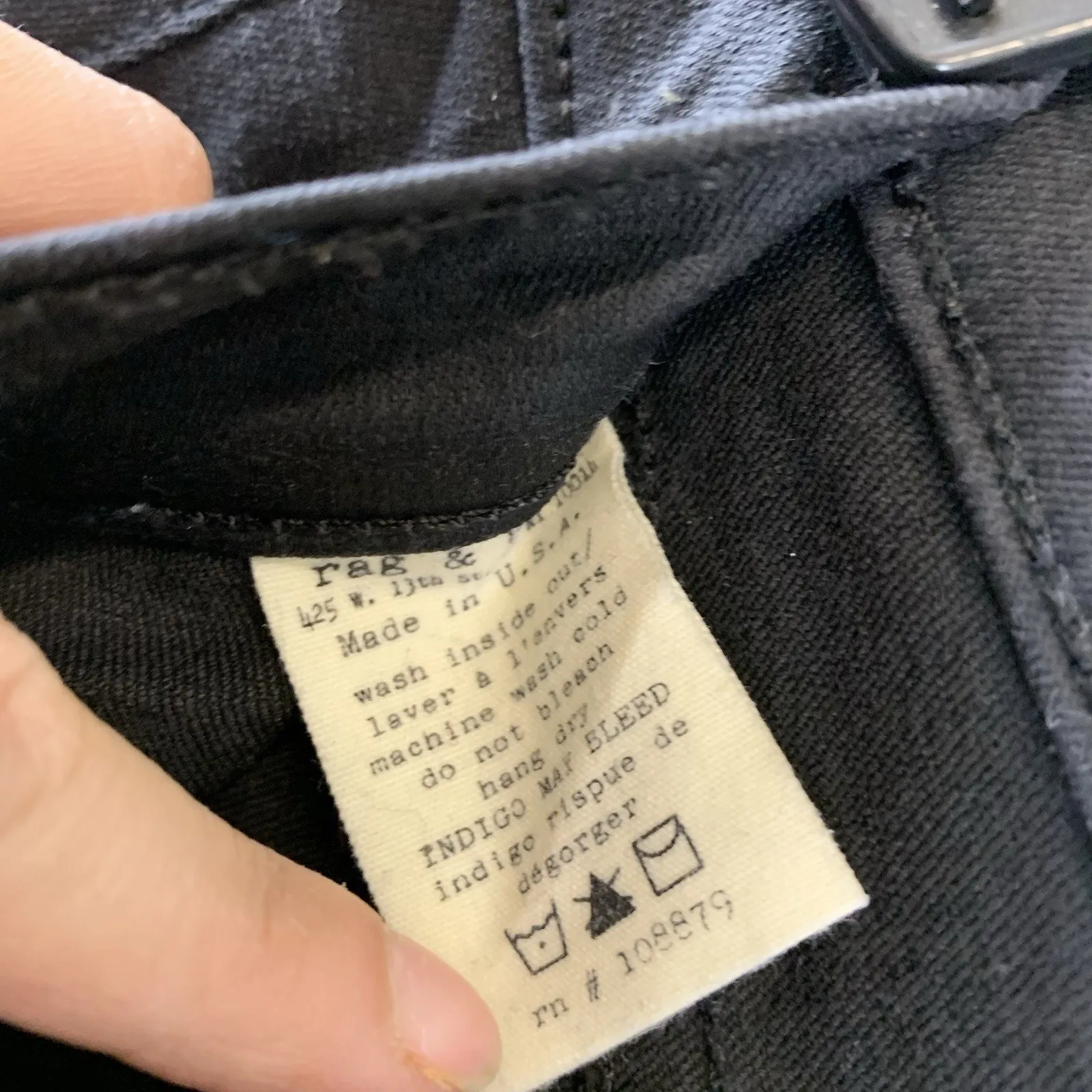 Rag & Bone Women’s Skinny Jeans Zipper Capri Moto Black Size 26 - Image 6