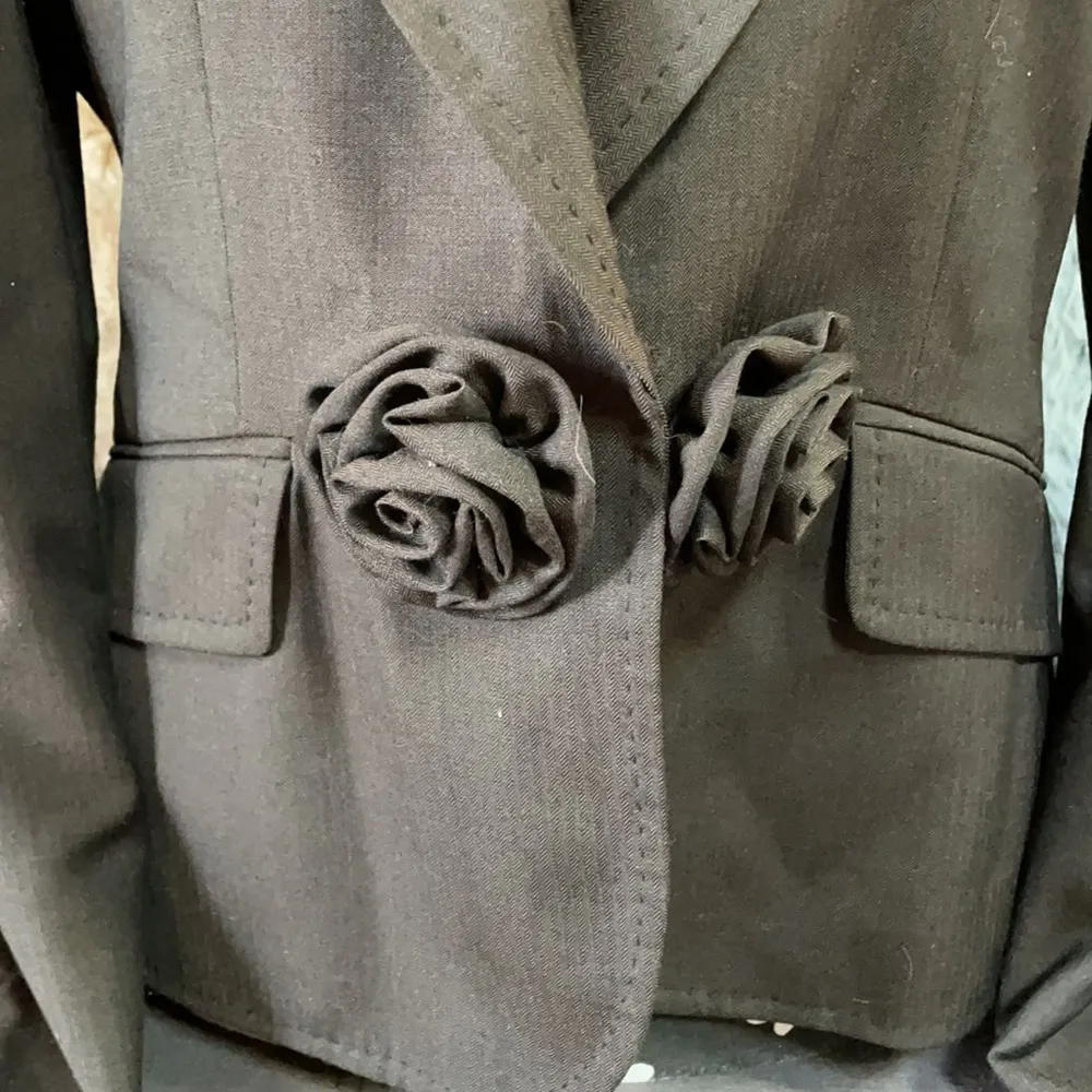 ANNE KLEIN Charcoal Blazer Jacket Size 10 - Image 2