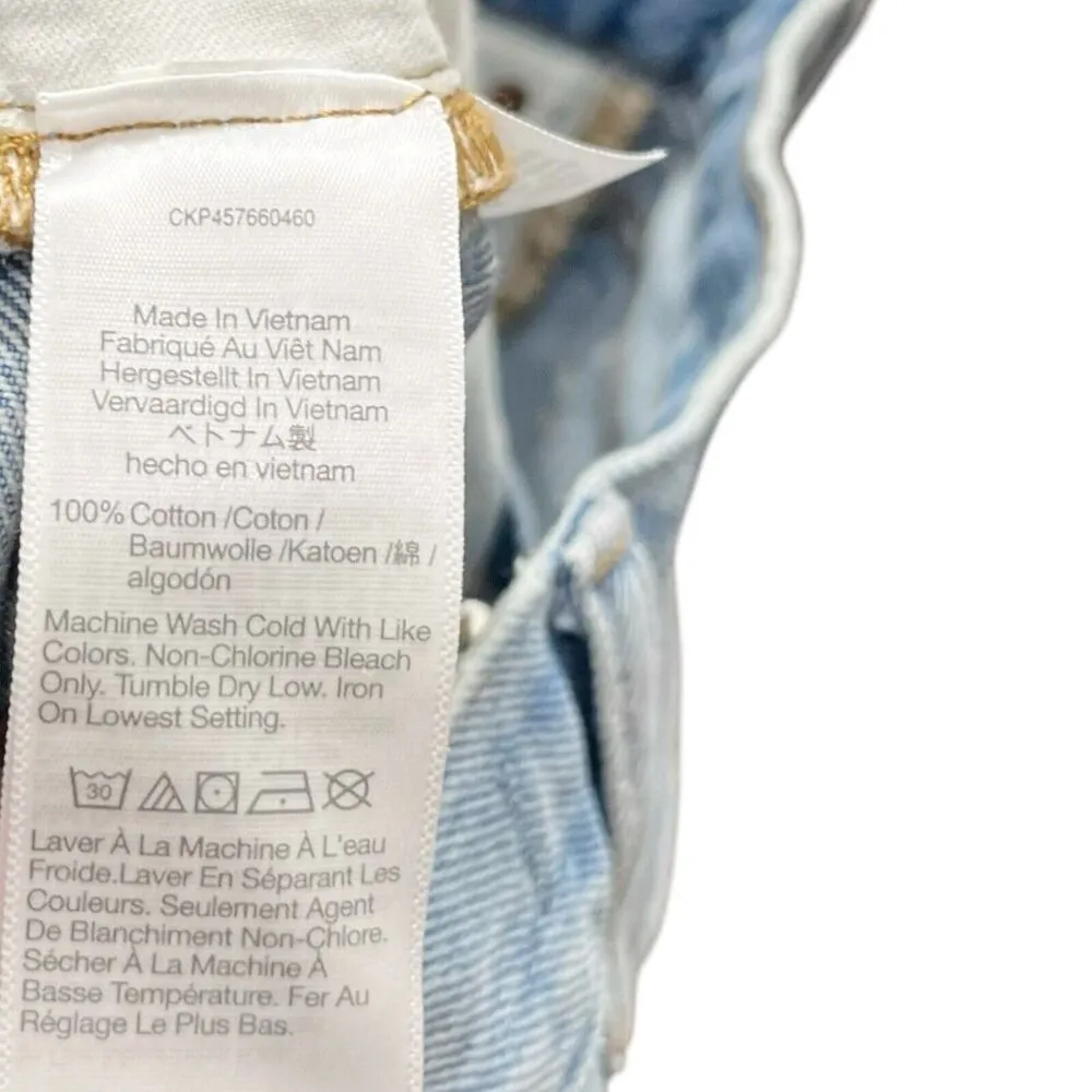 Madewell Relaxed Mid Length Denim Shorts Steenwick Wash Ripped High Rise Size 24 - Image 8