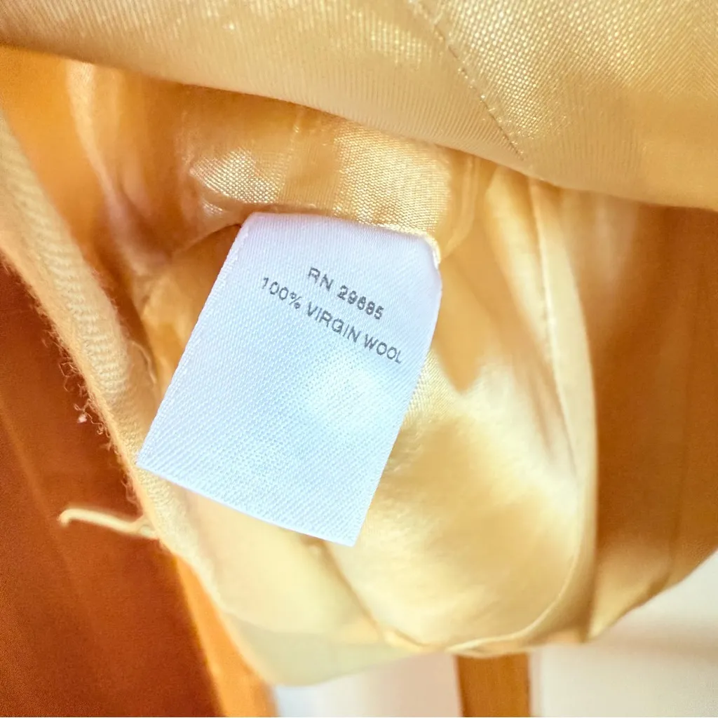 Vintage Pendleton Peak Lapel Yellow Blazer Suit Jacket Size 8 Wool Made in USA - Image 7