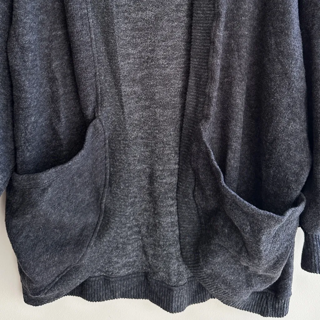 Cherish Grey Balloon Sleeve Cardigan, Comfy Cloud Soft Sweater, Size Small - Image 5