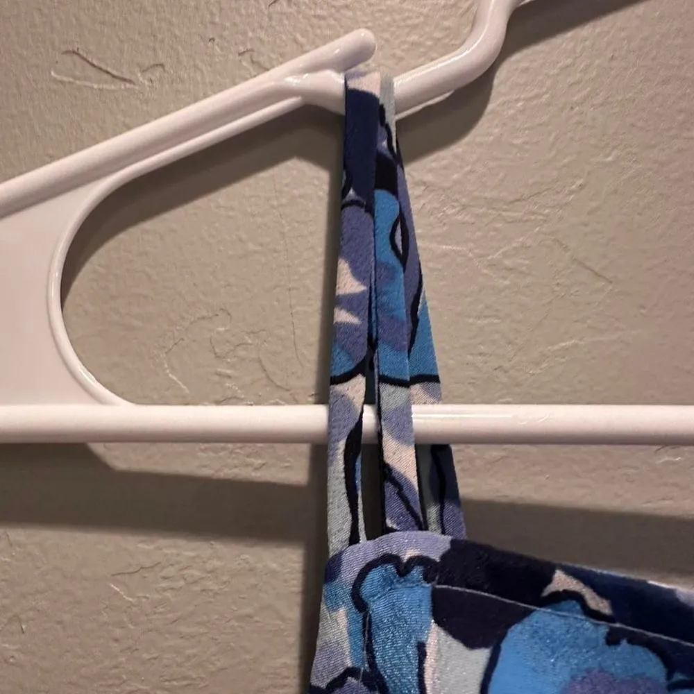 Jonathan Martin‎ Vintage Blue Purple Floral Mini Dress Size 3 - Image 6