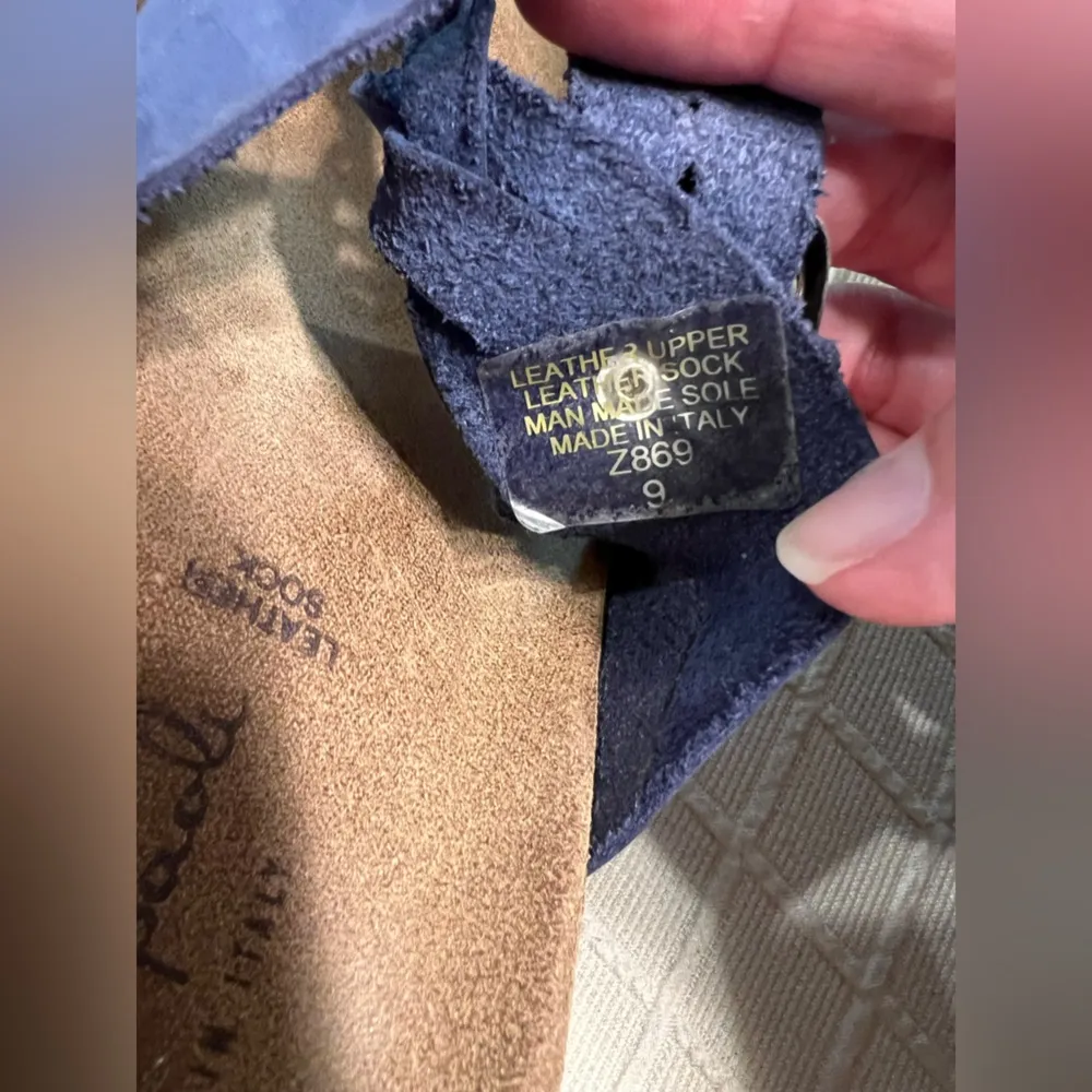 Mila Paoli Blue Braided Leather Sandals Cork Footbed Made in Italy Womens 9 - Image 4