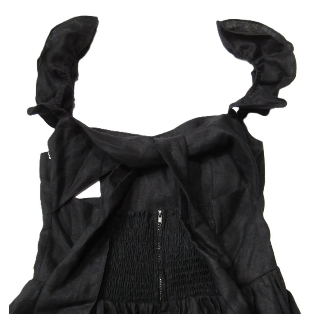 NWT Reformation Vecchio in Black Linen Tie Back Maxi Tank Dress 8 $388 - Image 10